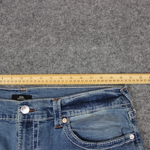 Pantalones de mezclilla True Religion para hombre 40X33 azul geno relajados ajustados grandes solapa en T - Imagen 9 de 17