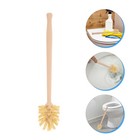 3pcs Toilet Brush with Wooden Handle: Bathroom Toilet Bowl Scrubber 2.55" Long