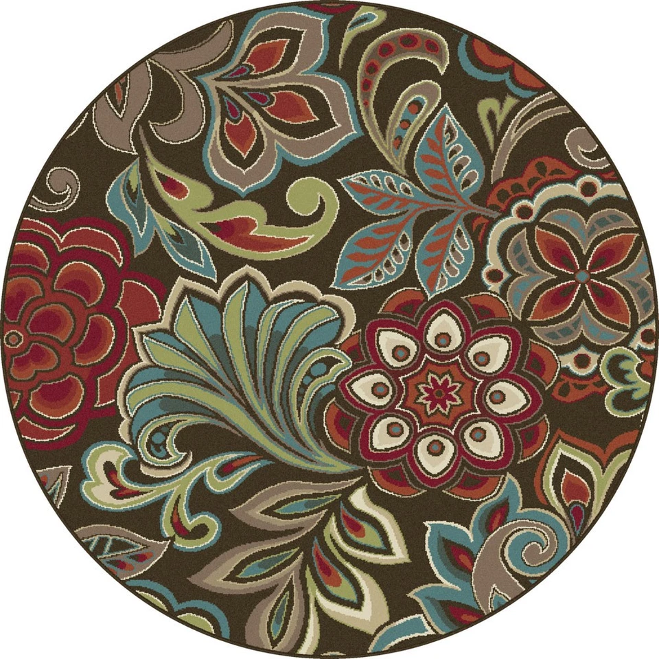 2x3 Brown Floral Flowers Paisley Borderless Door Mat DCO1024 - Aprx 2' x 3' - Image 2 of 2
