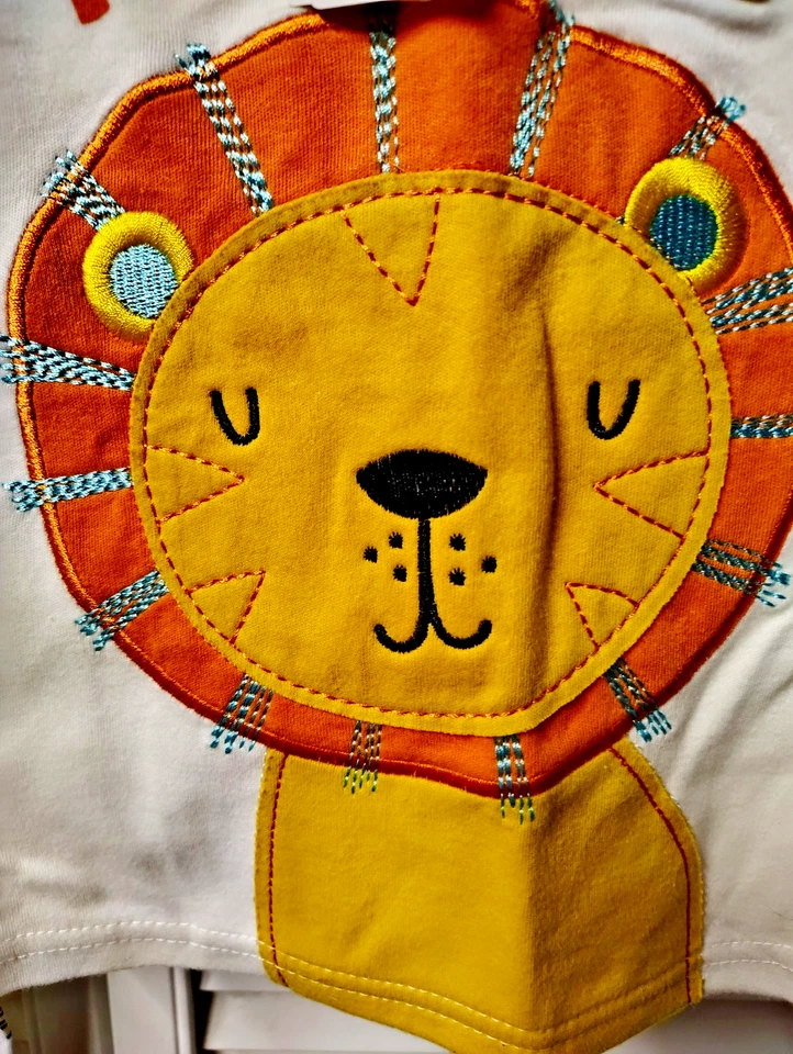 Conjunto de 2 pantalones a rayas Baby Starters Lion Safari talla 12 meses nuevo con etiquetas Foto 3 de 4