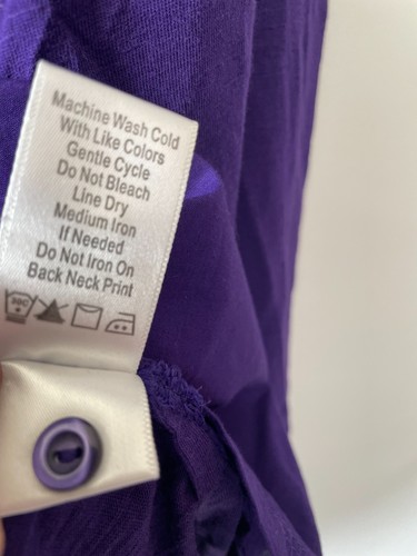 Coldwater Creek Damen lila Spitzendetail Passe Knopfleiste Bluse Top Größe 2X - Bild 5 von 8