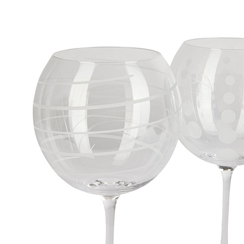 Mikasa Cheers Set Of 4 Crystal Gin Copa Balloon Glasses Precision-etched Design - Picture 3 of 14
