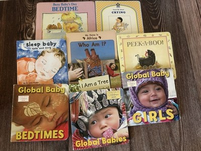 Lot of 9 Board Books for the Montessori Baby: Global Babies, Bedtime, Scholastic