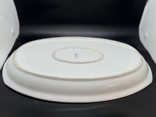 China de hueso fino vintage, plato grande, blanco con flores rosas, Baviera - Imagen 16 de 16