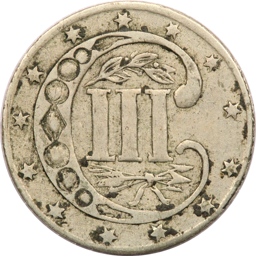 1861 Contemporary BOGUS Three Cent Silver 3CS Trime, Circulated Condition - Picture 2 of 2