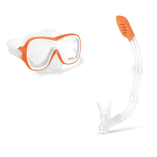 Máscara hipoalergénica sin látex Intex Wave Rider y juego de natación de snorkel de fácil flujo - Imagen 2 de 5