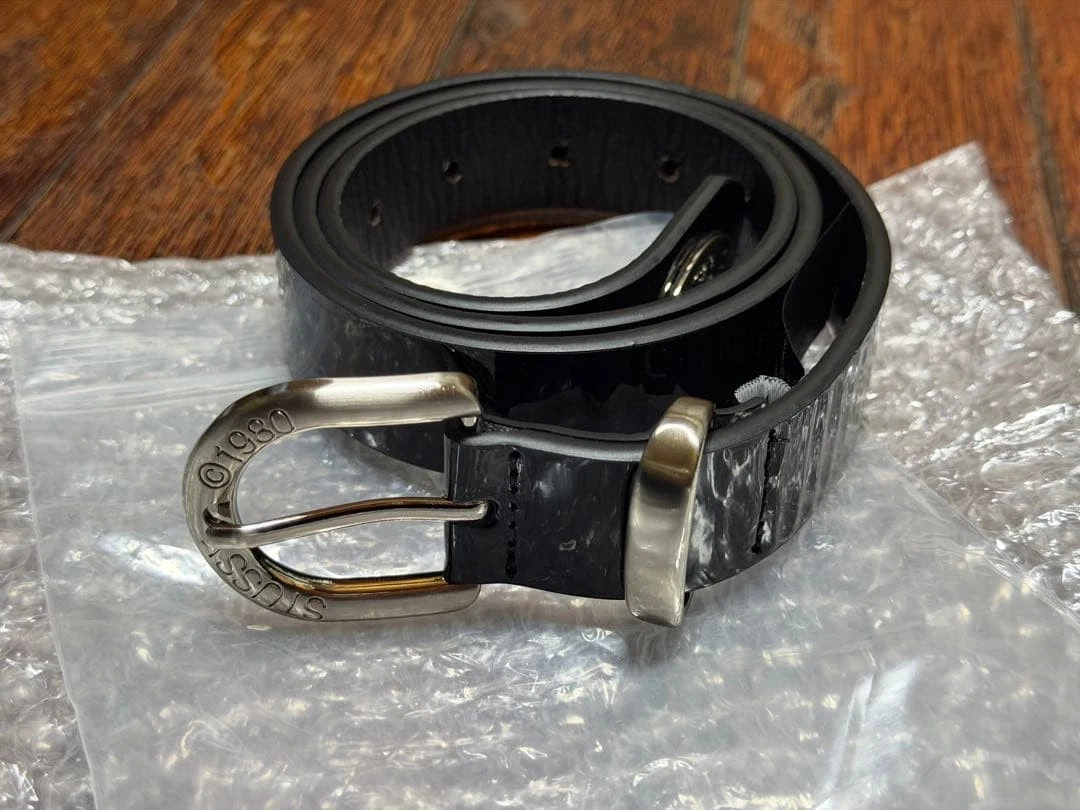 小物 STUSSY LEATHER PATENT BELT Stussy Patent Leather Black belt | eBay