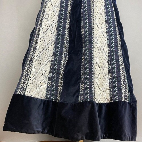 Vintage Chessa Davis Skirt Patchwork Stripes Velvet Lace Tapestry Belt Hippie - Picture 6 of 16