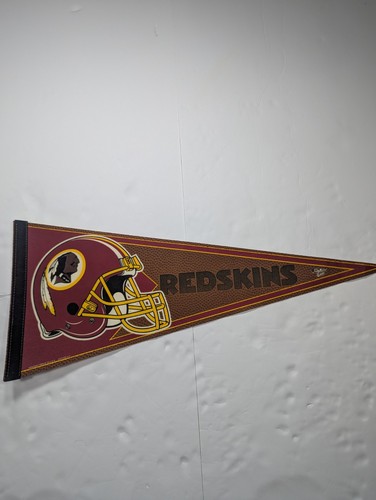Vintage Washington Redskins Football Pennant Fleet Worn Raised Football Pattern