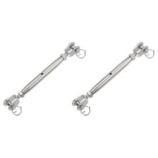 2Pcs M8 Closed Body Jaw and Jaw Wire Rope Tension Stainless Steel Turnbuckles