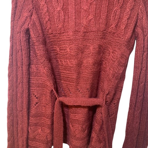 H&M Damen Cardigan Pullover Burgunderrot Mohair Wollmischung vorne zum Binden S Boho Twee - Bild 8 von 8