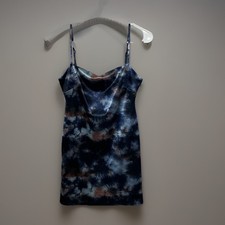 Urban Outfitters Mini Dress Tie Dye Velvet Cami Sleeveless Blue S