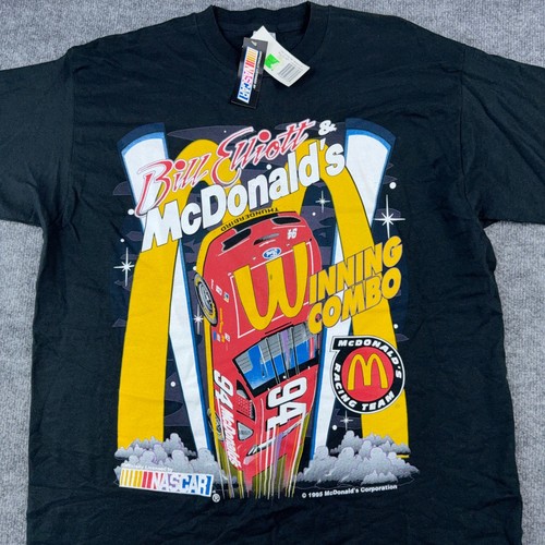 Vintage 1995 Bill Elliott McDonalds Winning Combo Racing T Shirt XL New NASCAR