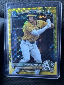 2025 Bowman Chrome Shotaro Morii Yellow Geometric Refractor 1st Prospect /75