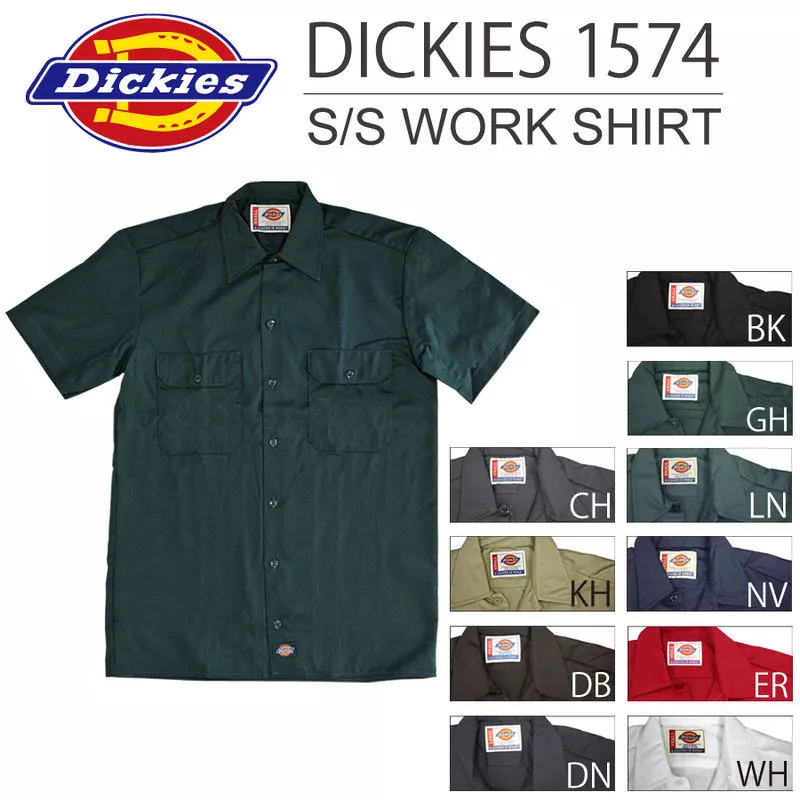 Dickies Men's Size S-2XL 3XL 4XL 5XL Short Sleeve Work Shirt Shop Mechanics  1574 | eBay