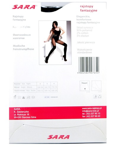 Damen Strumpfhose Overknee Optik Muster 40DEN Schwarz Gr.S,M,L - Bild 5 von 5