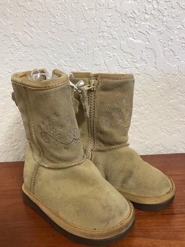 Toddler Girls Gap Tan Sherpa Lined Boots Size 5 - Picture 1 of 3