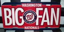 WASHINGTON NATIONALS BASEBALL PLASTIC WINCRAFT LICENSE PLATE