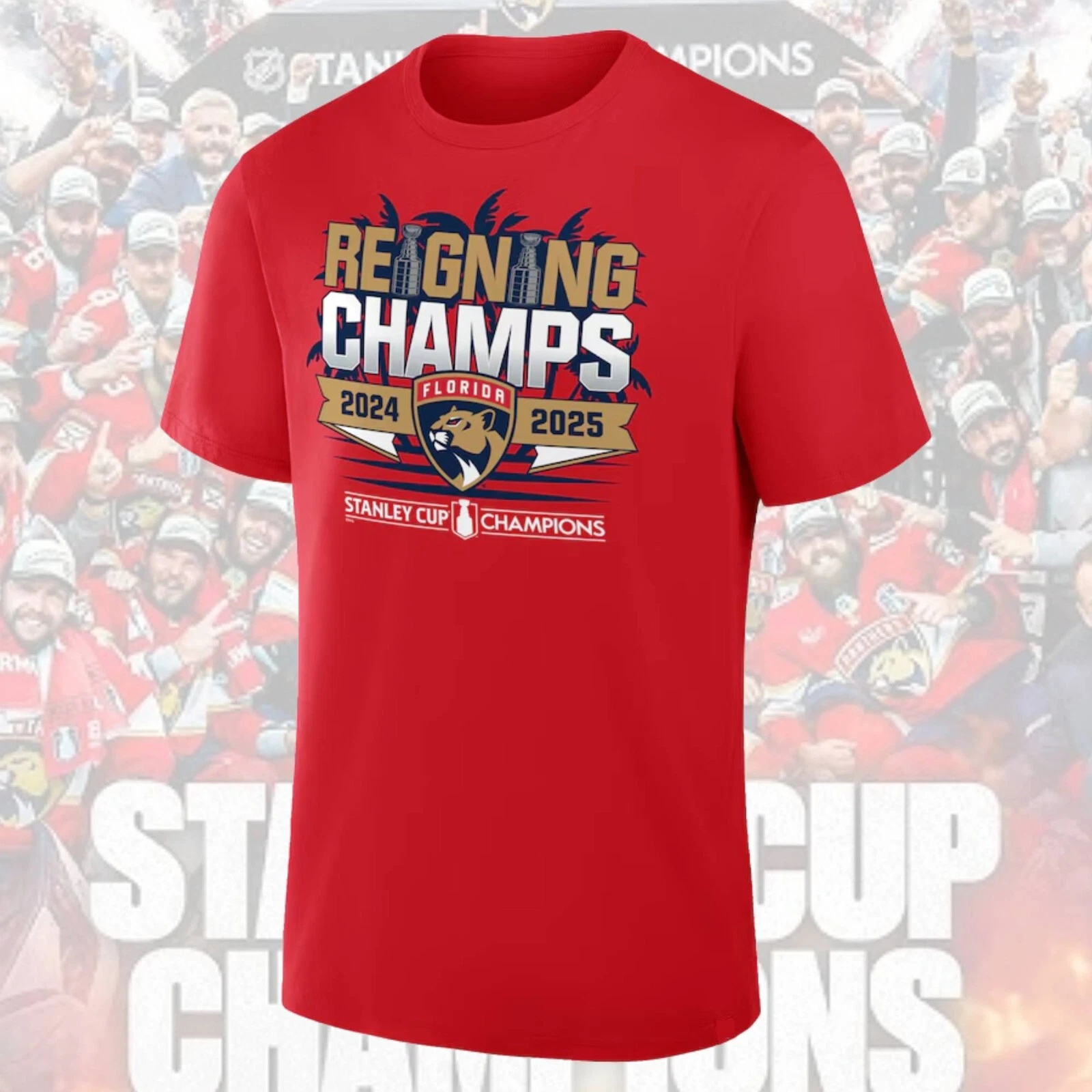 Florida Panthers 2025 Stanley Cup Champions Full Design T-Shirt