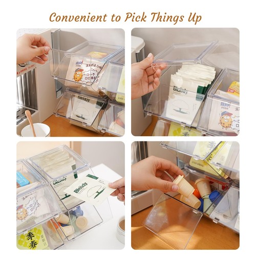 Stackable Teabag Holder Organizer Tea Box Organizer Tea Storage Organizer Clear - Picture 5 of 7