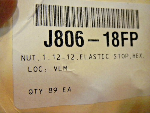 J806-18FP Schwerlast Stahl 1-1/8 Zoll 12 Sechskant Nylon Kontermutter 12-TPI UNF - Bild 4 von 4