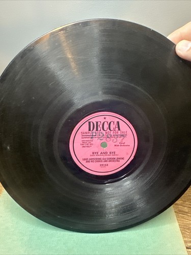 Louis Armstrong - DECCA 29153 - The Whiffenpoof Song & Bye And Bye - RARE PROMO - Picture 2 of 3
