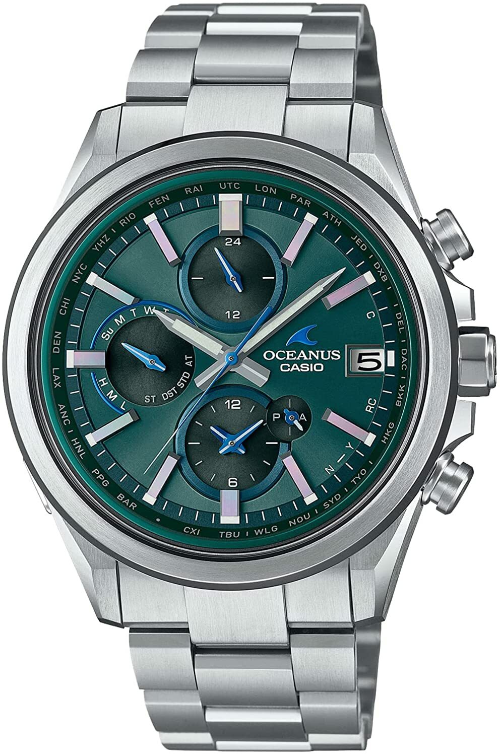 Brand-New Casio OCEANUS OCW-T4000C-3AJF Radio Titanium Watch (Bluish-Green Dial)