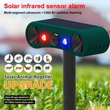 Upgraded Ultrasonic Solar Infrared Induction Alarm Outdoor Motion Detector 130dB