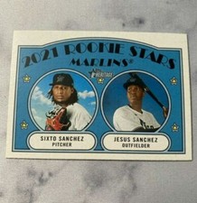 2021 Topps Heritage Baseball Sixto Sanchez Jesus Sanchez Rookie Stars Card #15. rookie card picture