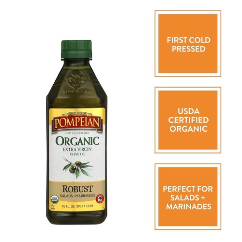 Pompeian USDA Organic Robust Extra Virgin Olive Oil, 16 FL. OZ. - Picture 3 of 8