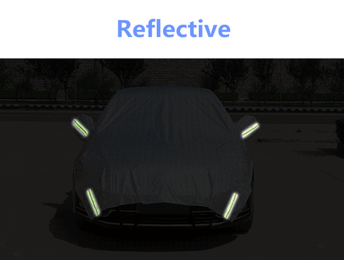 Car Half Cover Waterproof Sun Proof Shade Reflective Outdoor Rain Protection - Bild 5 von 6