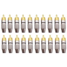 20pcs Gold Plated Soldering Audio Video Male Plug Adapter Connector