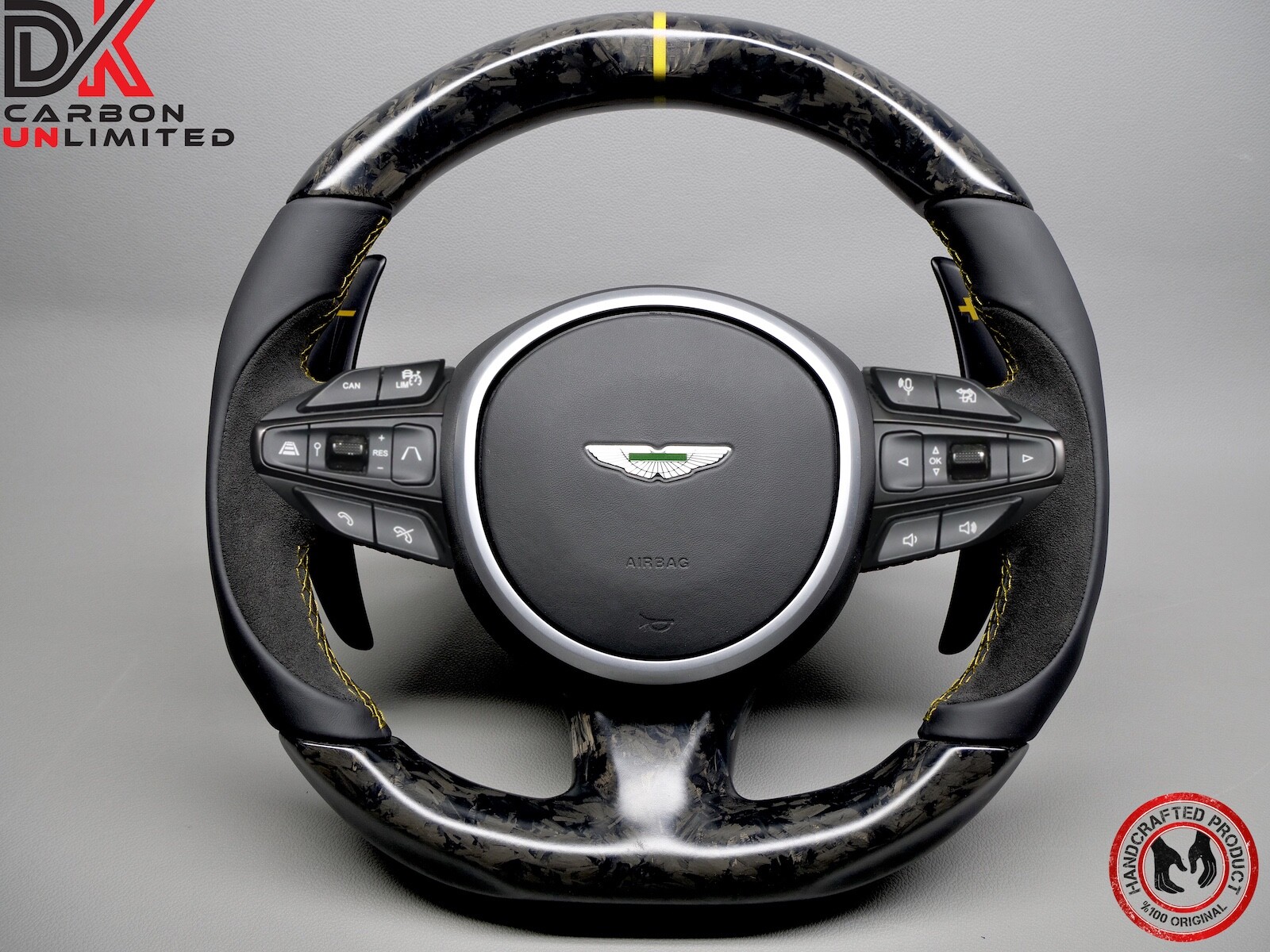 Aston Martin DBX 707 Alcantara Napa Matte Finish Forged Carbon Steering Wheel V2