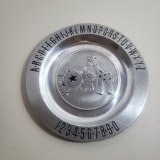 Pewtarex Pewter Baby ABC Alphabet  Numbers Plate 7 5" USA
