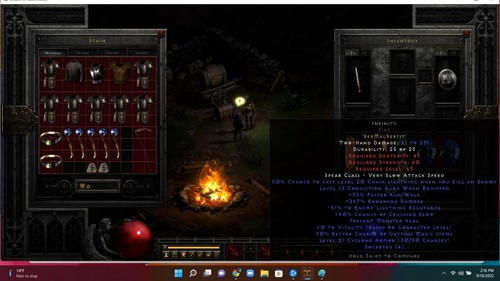 Diablo 2 II Resurrected Softcore Non Ladder Infinity Pike Low Str #L