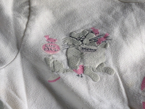 Vintage Sweatshirt Puff Paint Womens Large Cream Pink Cats City Kitties Cute - Picture 2 of 9