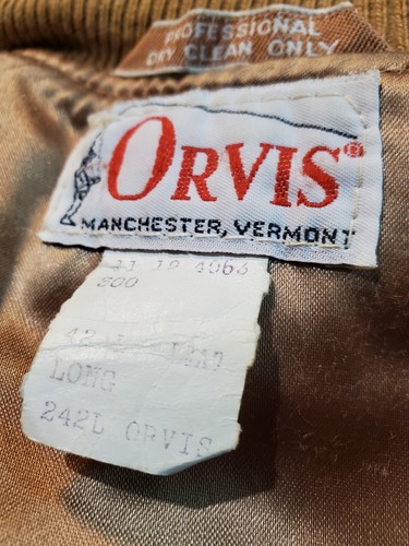 Vtg ORVIS Brown Suede Leather Bomber Jacket | Made in USA | 42L Long - Picture 13 of 13