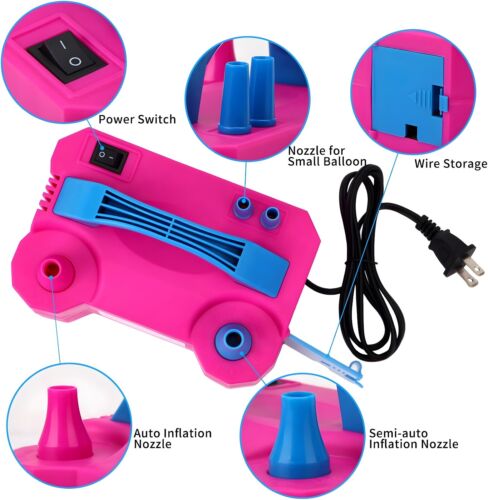 Electric Balloon Pump 110V 600W โ Dual Nozzle, Portable Balloon Blower for Party - Picture 3 of 8