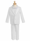 White Formal Boy Kids Dress Tuxedo Suit Set Tuxedo no Tail  All Sizes