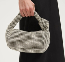 Rhinestone Evening Clutch Bag Fancy Bling Silver Heiress Crystal Mesh Party Bag