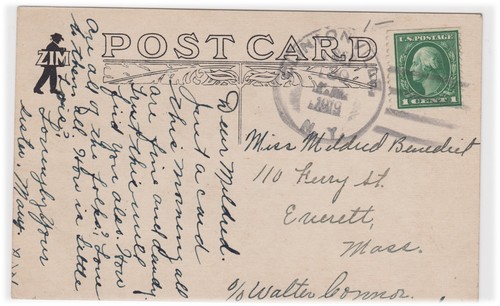 c1910s Comic ZIM POSTKARTE Your Goings on are ganz transparent Regenschirm Picknick - Bild 2 von 2