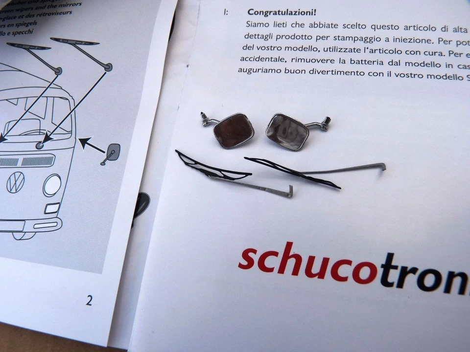 Schuco Schucotronic 2.4 Volkswagen T2a 1:18 mirror window wiper genuine skn- us - Image 2 of 2