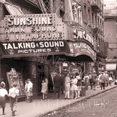 PRINT Black White Sunshine Theater 1920 5 x 5 inches UNFRAMED BRAND NEW