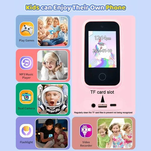 Kids Smart Phone Educational Gifts for Child's Cell Phone Touchscreen Toy Blue - Picture 8 of 9