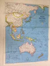 ASIA PACIFIC - NATIONAL GEOGRAPHIC - NOV 1989 - DOUBLE SIDED MAP POSTER