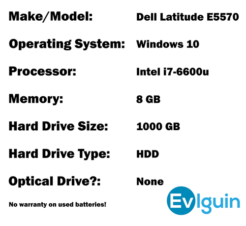 Cámara web Dell E5570 Intel i7 @ 3,4 GHz 8 GB 1000 GB AMD RADEON Win 10 Pro Office - Imagen 2 de 12