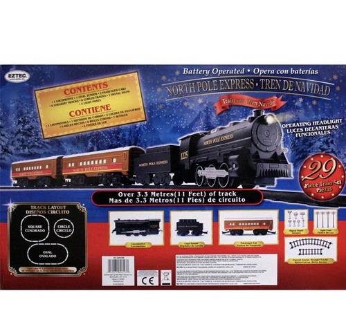 Holiday Time North Pole Express Train Set 29 Pcs - FREE Shipping Santa Delivery? - Picture 3 of 3