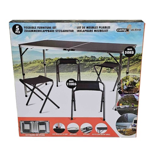 Camping-Sitzgarnitur von camp active klappbar 4 Pers. Festival Picknick leicht - Bild 3 von 9