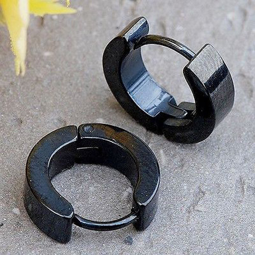 Herren Edelstahl Punk Creolen Ohrstecker Manschette Ohrring / kein Piercing Fake Ohrringe - Bild 15 von 22