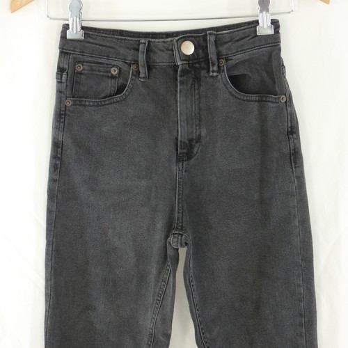Asos Jeans Black High Rise Mom Slim Fit Hi Rise 5 Style Pockets W 24 L 30 - Picture 5 of 8